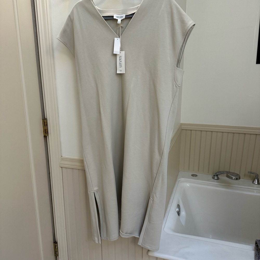 NWT Haven Well Within beige cotton midi dress. Size L